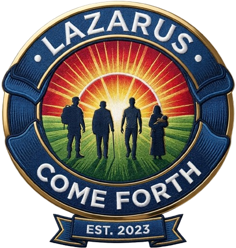 Project Lazarus Continuum official circular emblem logo featuring Jesus Wore a Hardhat theme.